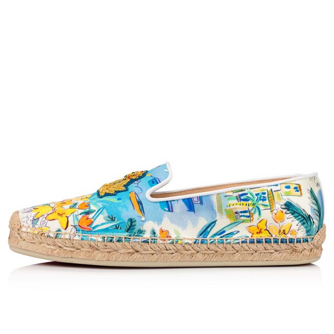 Espadrilles Christian Louboutin Nanou Orlato Crepe Satin/Satin/Lurex Espadrilles Dama Colorati Albi | RO34889