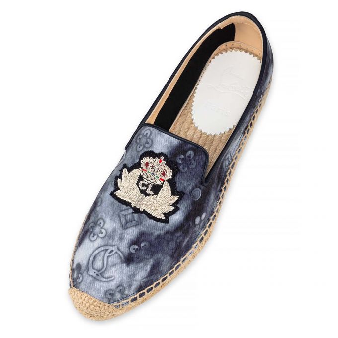 Espadrilles Christian Louboutin Nanou Orlato Bumbac Espadrilles Dama Colorati Albastri | RO54136