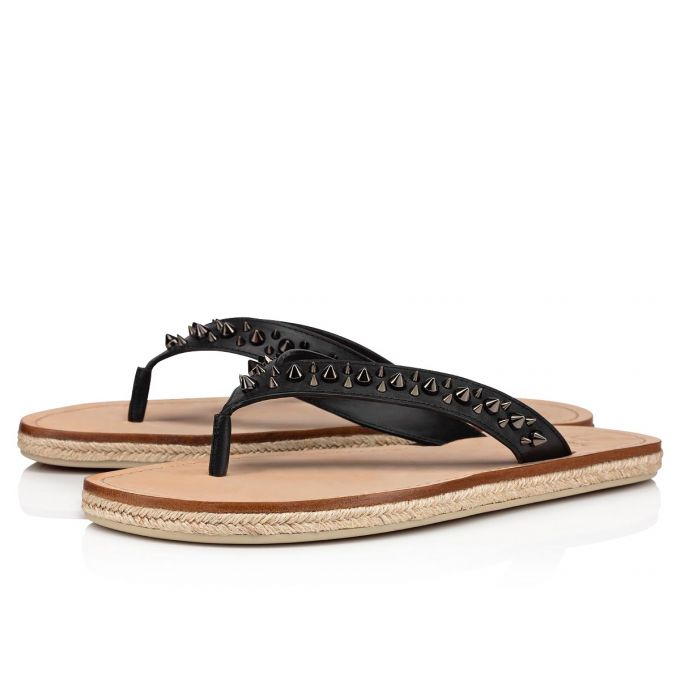 Espadrilles & Sandals Christian Louboutin Pyraclobis Calf Sandals Barbati Negrii | RO03401