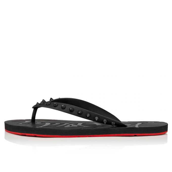 Espadrilles & Sandals Christian Louboutin Loubi Flip 000 Pvc Sandals Barbati Negrii | RO35581