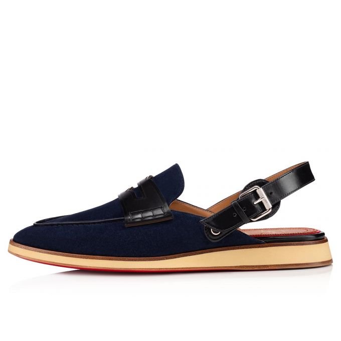 Espadrilles & Sandals Christian Louboutin Tricoto Calf Espadrilles Barbati Albastri Negrii | RO41594