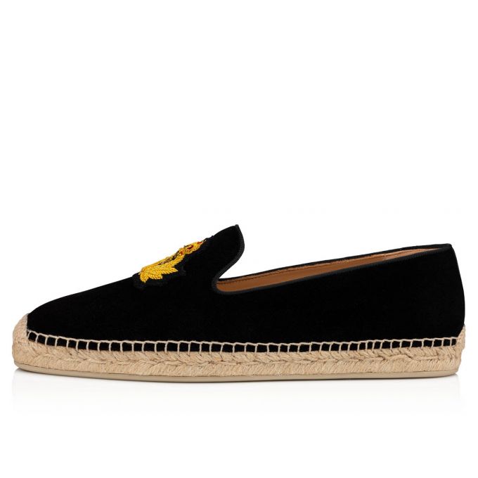 Espadrilles & Sandals Christian Louboutin Nanou Orlato 000 Calf Espadrilles Barbati Negrii | RO65217