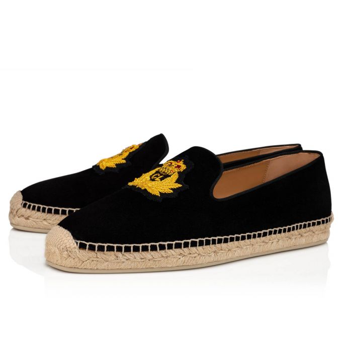 Espadrilles & Sandals Christian Louboutin Nanou Orlato 000 Calf Espadrilles Barbati Negrii | RO65217