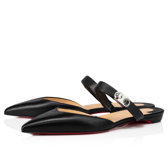 Flats Christian Louboutin Choc Lock Nappa Flats Dama Negrii | RO54363