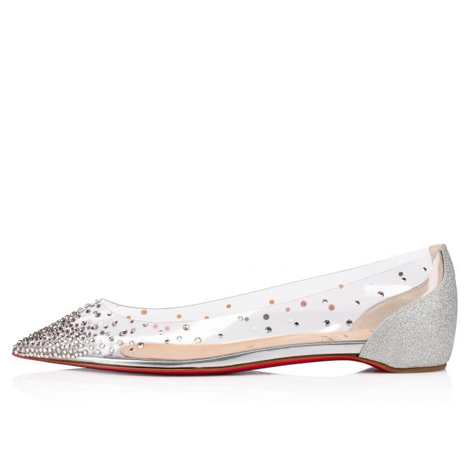 Flats Christian Louboutin Degrastrass Pvc 000 Version Pvc Flats Dama Argintii | RO04938