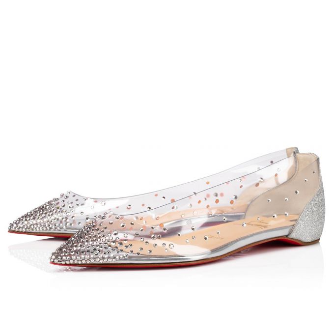 Flats Christian Louboutin Degrastrass Pvc 000 Version Pvc Flats Dama Argintii | RO04938