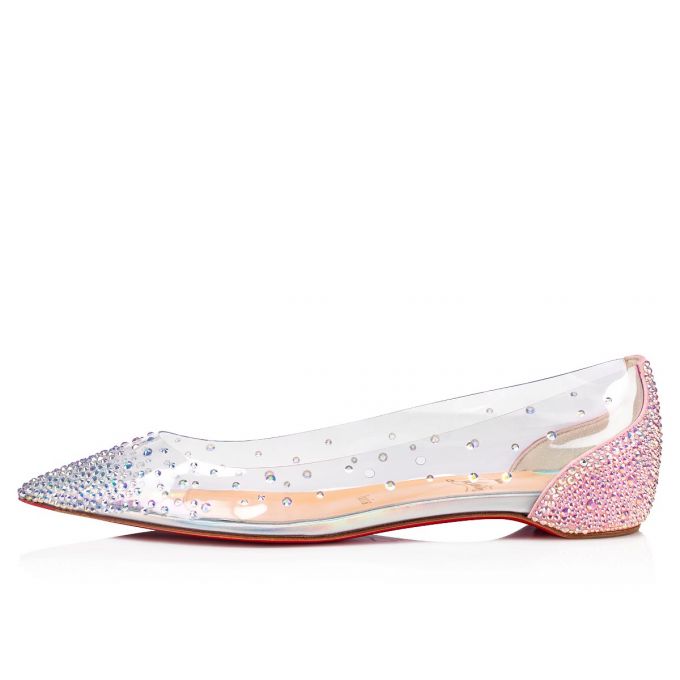 Flats Christian Louboutin Degrastrassita Pvc Flats Dama Roz | RO13411