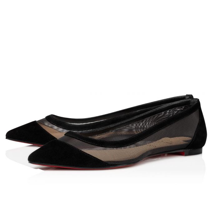 Flats Christian Louboutin Galativi 000 Version Veau Velours Flats Dama Negrii | RO21489