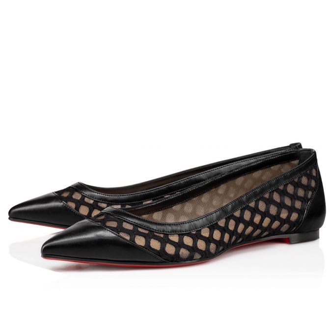 Flats Christian Louboutin Galativi Version Dantela Flats Dama Negrii | RO06523