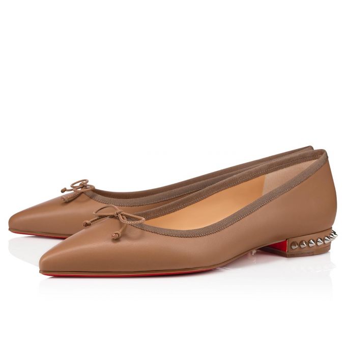 Flats Christian Louboutin Hall 000 Version Fennec Nappa Flats Dama Kaki | RO91796