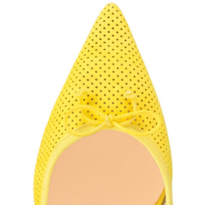 Flats Christian Louboutin Hall Sling Piele Intoarsa Flats Dama Galbeni | RO61192