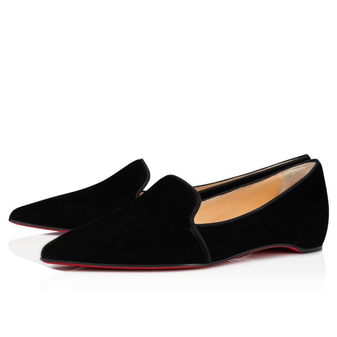 Flats Christian Louboutin Kashasha Veau Velours Flats Dama Negrii | RO78739