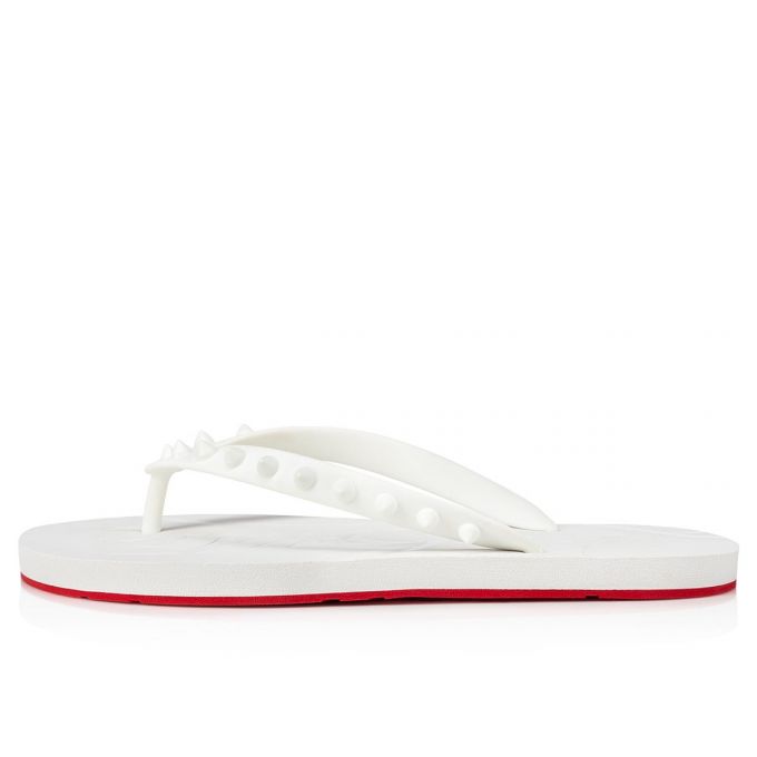 Flats Christian Louboutin Loubi Flip Plastic Finish Flats Dama Albi | RO26445