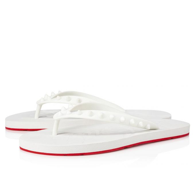 Flats Christian Louboutin Loubi Flip Plastic Finish Flats Dama Albi | RO26445