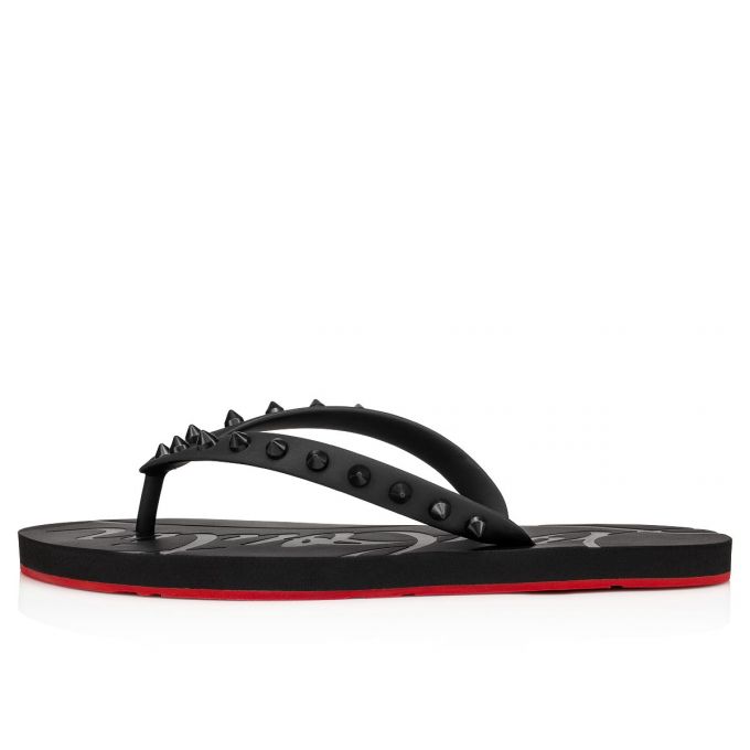 Flats Christian Louboutin Loubi Flip Plastic Finish Flats Dama Negrii | RO54245