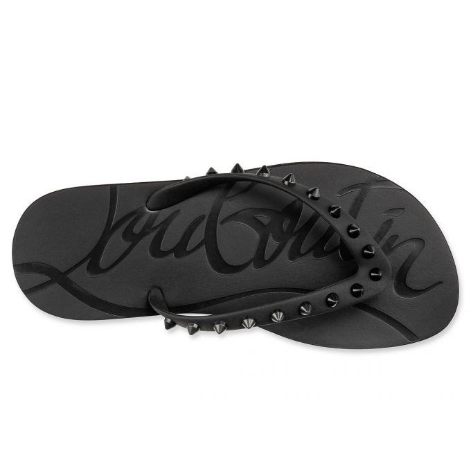 Flats Christian Louboutin Loubi Flip Plastic Finish Flats Dama Negrii | RO54245