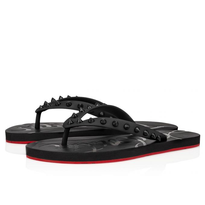 Flats Christian Louboutin Loubi Flip Plastic Finish Flats Dama Negrii | RO54245