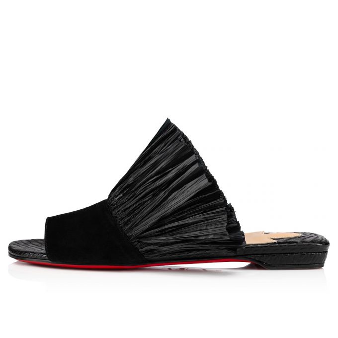 Flats Christian Louboutin Rafinani Veau Velours Flats Dama Negrii | RO99001