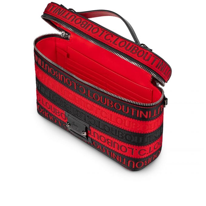 Geanta Messenger Christian Louboutin Kypipouch Cl Curea Creative Fabric Messenger Bags Barbati Negrii Rosii | RO34593