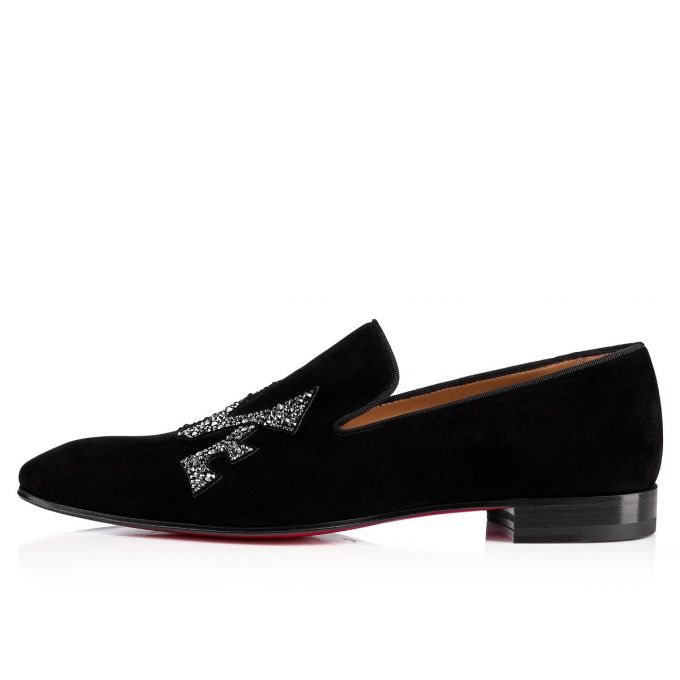 Loafers Christian Louboutin Dandylove Strass Veau Velours Loafer Barbati Negrii | RO78940