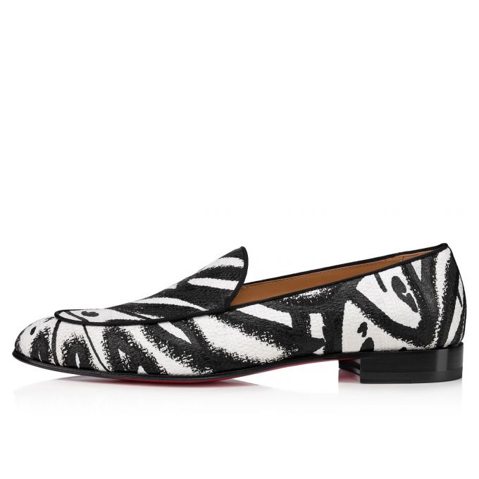 Loafers Christian Louboutin Stil On The Nile Bumbac Loafer Barbati Albi Negrii | RO90691