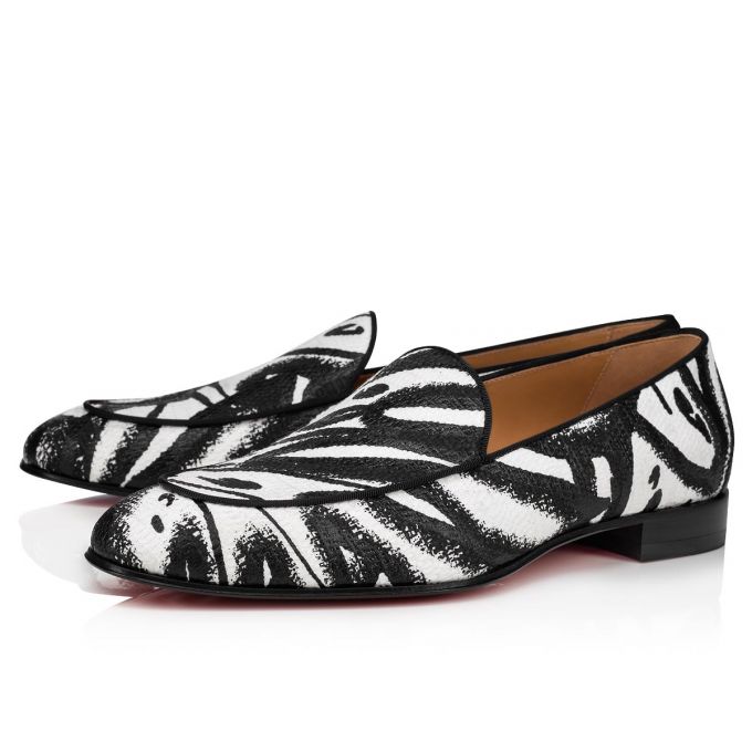 Loafers Christian Louboutin Stil On The Nile Bumbac Loafer Barbati Albi Negrii | RO90691