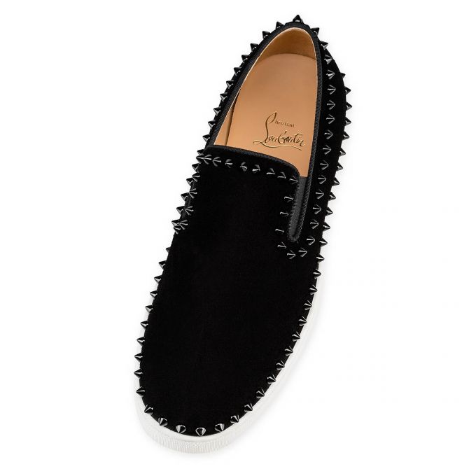 Mocasini Christian Louboutin Pik Barca 000 Veau Velours Barca Shoes Barbati Negrii | RO39616