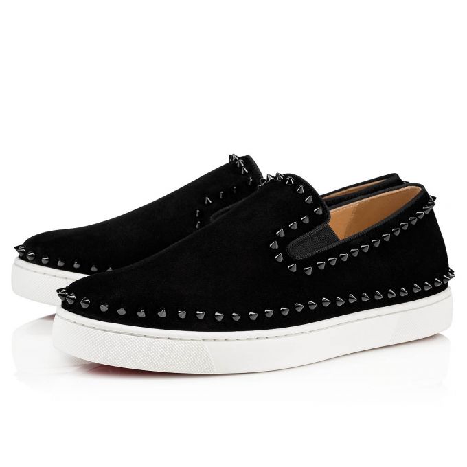 Mocasini Christian Louboutin Pik Barca 000 Veau Velours Barca Shoes Barbati Negrii | RO39616