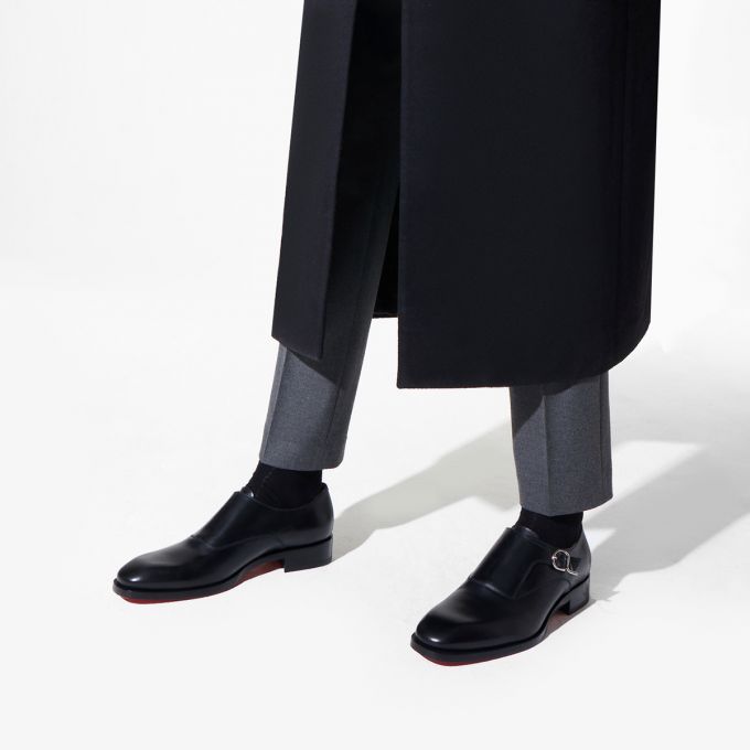 Monk Straps Christian Louboutin John Calf Monk Straps Barbati Negrii | RO81927