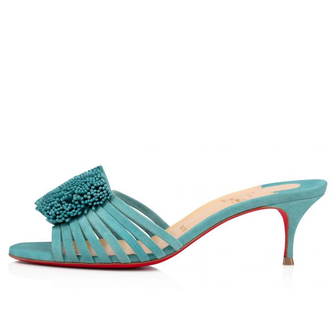 Mules Christian Louboutin Belbrossa 55 Veau Velours Mules Dama Albastri | RO11827