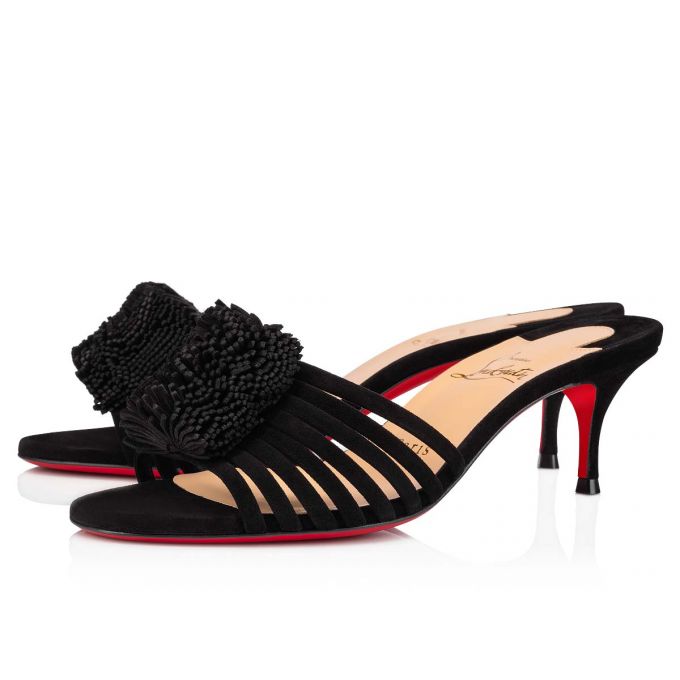 Mules Christian Louboutin Belbrossa 55 Veau Velours Mules Dama Negrii | RO56076