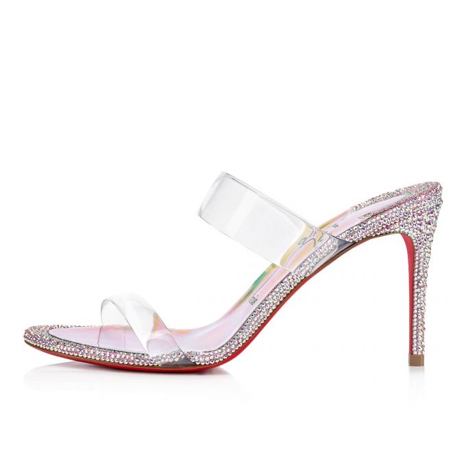 Mules Christian Louboutin Just Strass 85 Piele Intoarsa Mules Dama Roz Colorati | RO60039