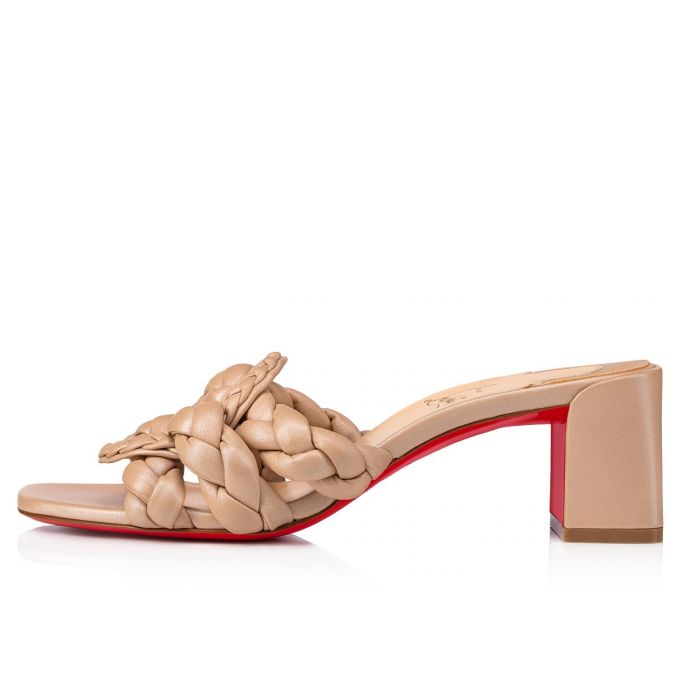 Mules Christian Louboutin Marmela 55 Nappa Mules Dama Bej | RO41723