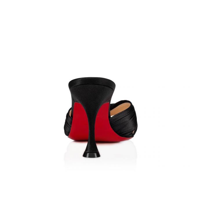 Mules Christian Louboutin Nicol Is Back 85 Crepe Satin/Satin/Lurex Mules Dama Negrii Bej | RO63570