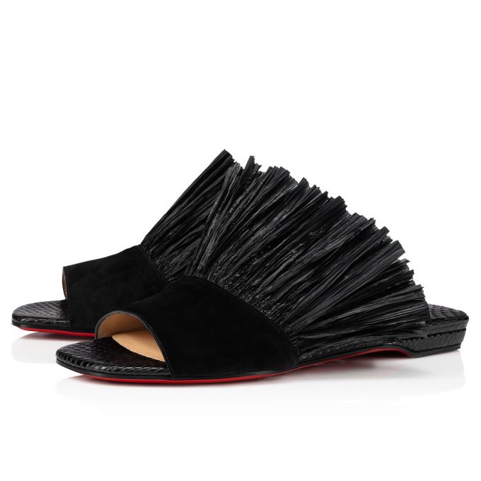 Mules Christian Louboutin Rafinani Veau Velours Mules Dama Negrii | RO21169