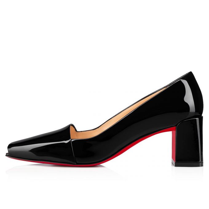 Pantofi Cu Toc Christian Louboutin Ambretta 55 Lacuita Pumps Dama Negrii | RO47609