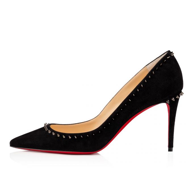 Pantofi Cu Toc Christian Louboutin Anjalina 085 85 Veau Velours Pumps Dama Negrii | RO66118