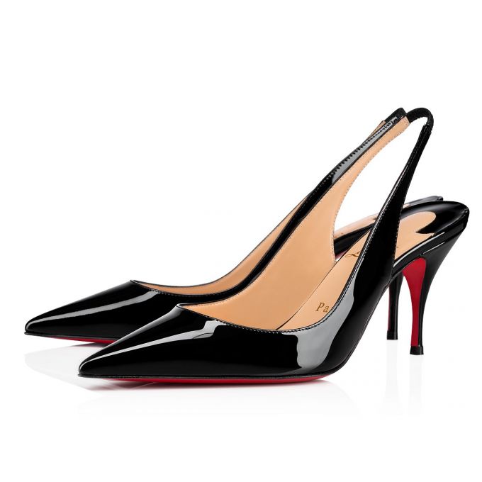 Pantofi Cu Toc Christian Louboutin Clare Sling 080 80 Lacuita Pumps Dama Negrii | RO43447