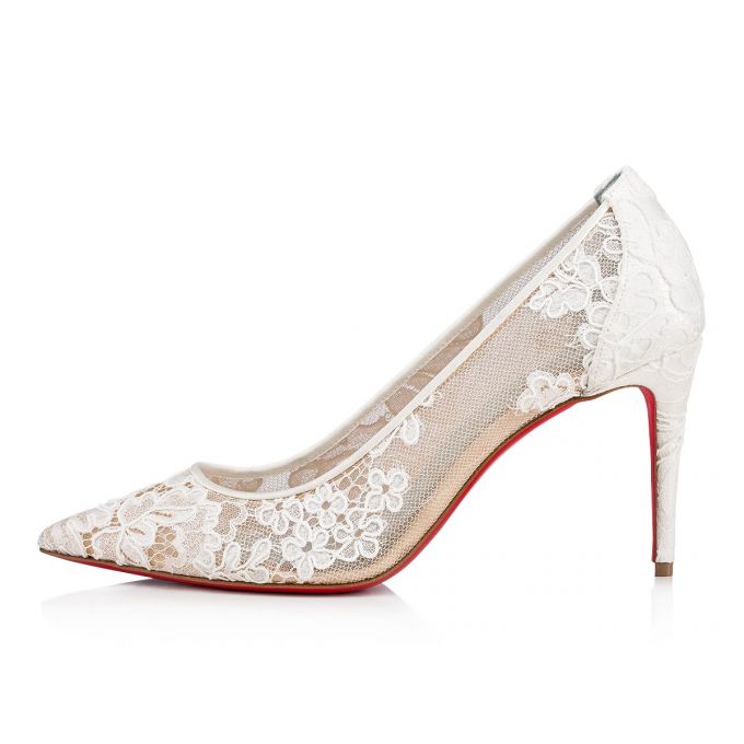 Pantofi Cu Toc Christian Louboutin Dantela 554 085 85 Version Off Dentelle Pumps Dama Albi | RO77201