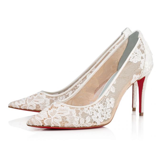 Pantofi Cu Toc Christian Louboutin Dantela 554 085 85 Version Off Dentelle Pumps Dama Albi | RO77201