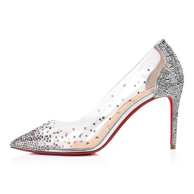 Pantofi Cu Toc Christian Louboutin Degrastrassita 85 Pvc Pumps Dama Argintii | RO36927