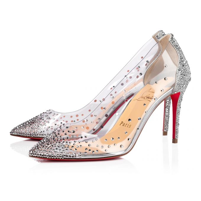 Pantofi Cu Toc Christian Louboutin Degrastrassita 85 Pvc Pumps Dama Argintii | RO36927