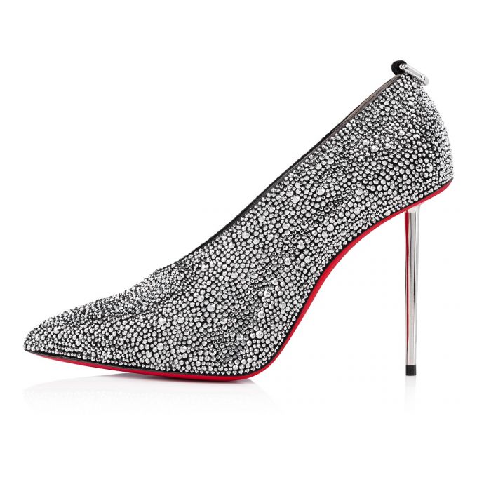 Pantofi Cu Toc Christian Louboutin Et Pic Et Pump Strass 100 Piele Intoarsa Pumps Dama Negrii Argintii | RO25563