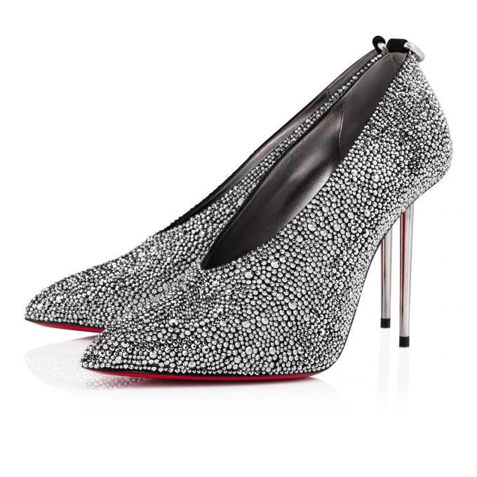 Pantofi Cu Toc Christian Louboutin Et Pic Et Pump Strass 100 Piele Intoarsa Pumps Dama Negrii Argintii | RO25563