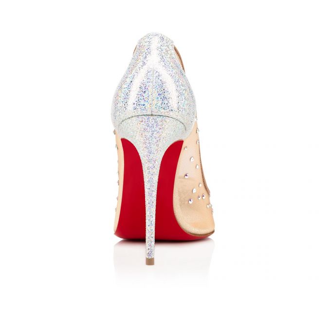 Pantofi Cu Toc Christian Louboutin Follies Strass 100 Version Ab Clasici Fabric Pumps Dama Albi | RO10770