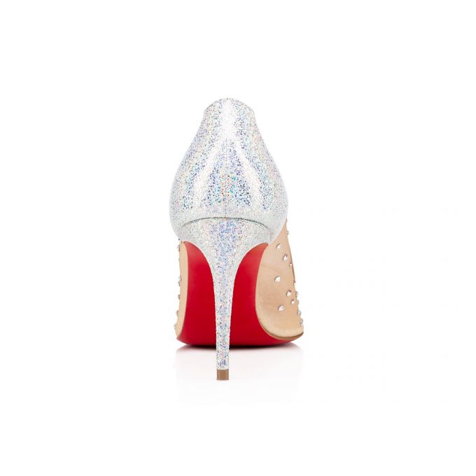 Pantofi Cu Toc Christian Louboutin Follies Strass 85 Version Ab Clasici Fabric Pumps Dama Albi | RO15810