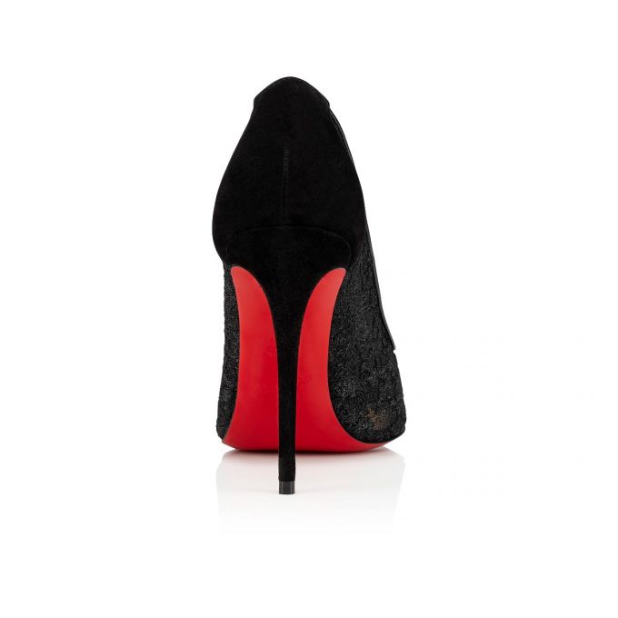 Pantofi Cu Toc Christian Louboutin Follies Dantela 100 Version Dentelle Pumps Dama Negrii | RO75760