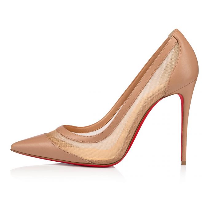 Pantofi Cu Toc Christian Louboutin Galativi 100 Version Nappa Pumps Dama Bej | RO02102