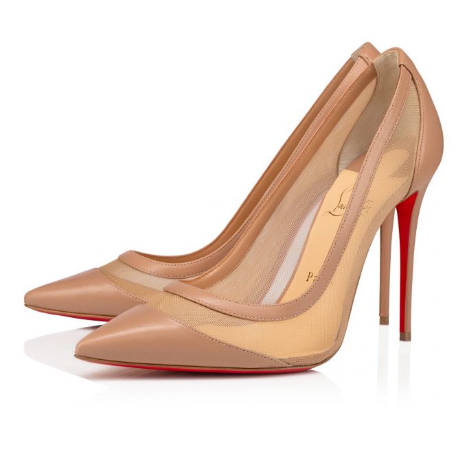 Pantofi Cu Toc Christian Louboutin Galativi 100 Version Nappa Pumps Dama Bej | RO02102