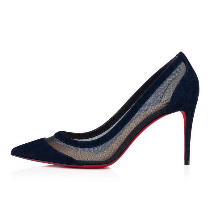 Pantofi Cu Toc Christian Louboutin Galativi 85 Version Marine Veau Velours Pumps Dama Bleumarin | RO12839